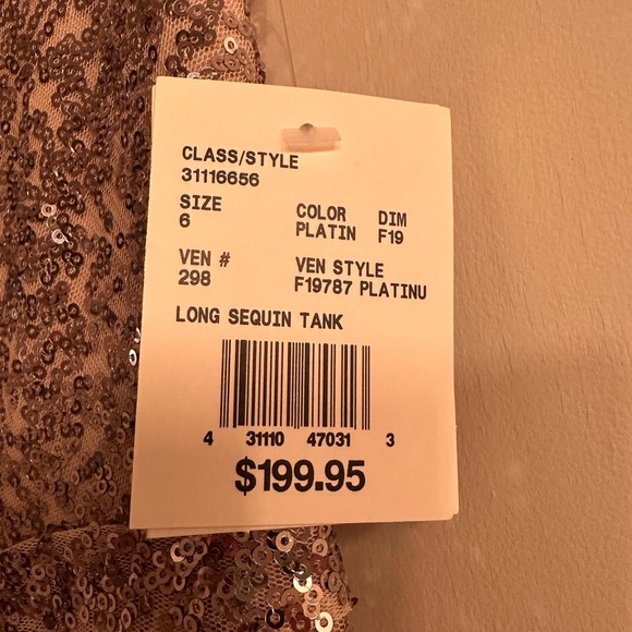 NWT David’s Bridal Silver Sequin Gown - Picture 5 of 7